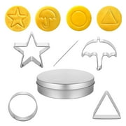 6Pcs Squids Game Cookies, Sugar Candy Making Tools, Stainless Steel Cookies Cutters Biscuits Molds, Squid Sugar Game Kit for Party Squid Sugar Game Cookies